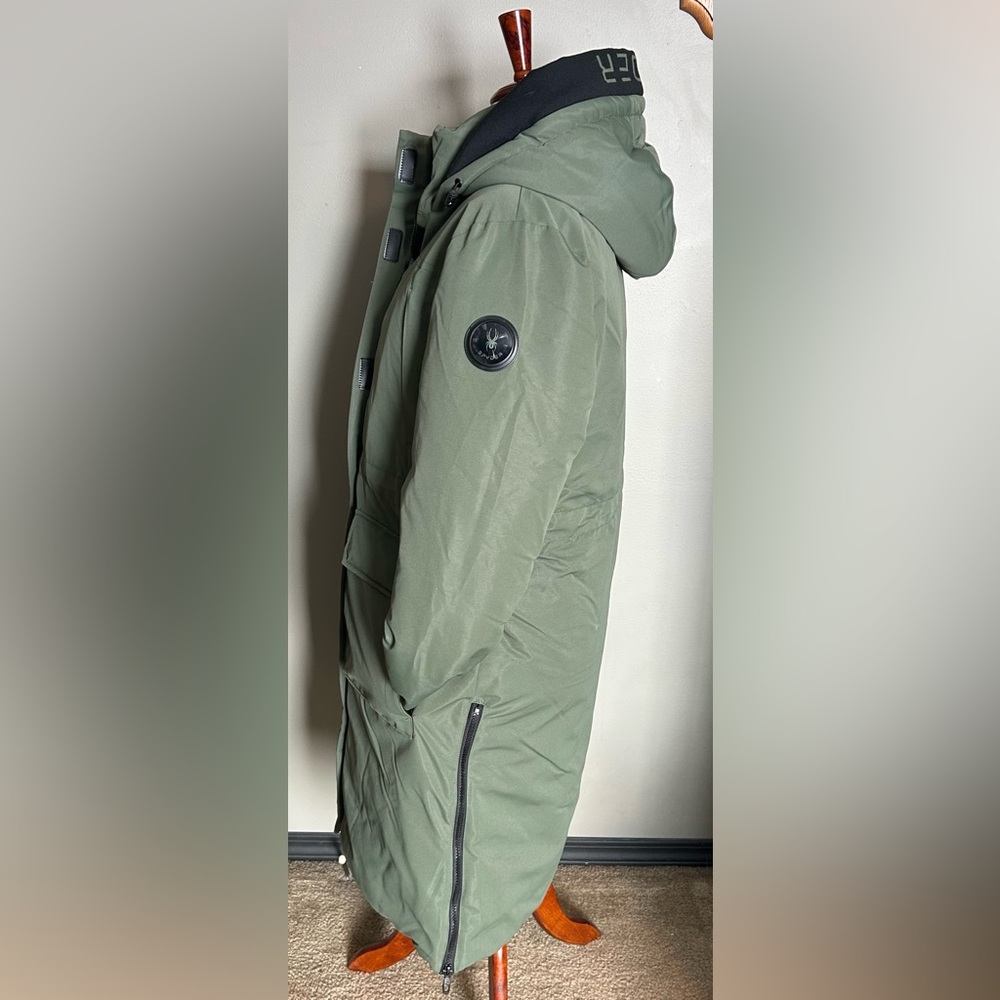 Spyder Women's Olive Hooded Puffer Coat - Picture 4 of 16